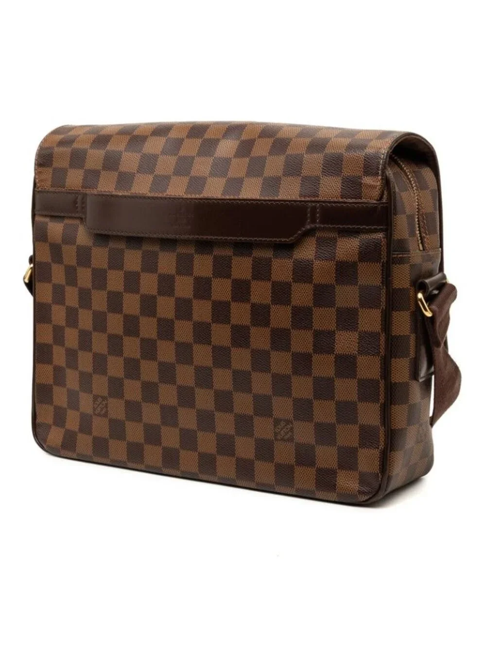 Louis Vuitton Damier Shelton MM Crossbody Shoulder Bag Brown Leather